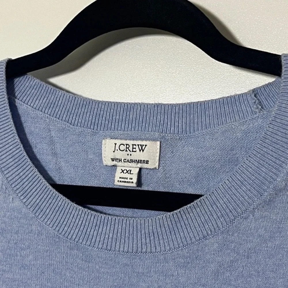 J. Crew Short Sleeve Top Light Blue Casual Women Size XXL Cotton Cashmere